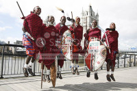 Masai Warriors take part in the London Marathon