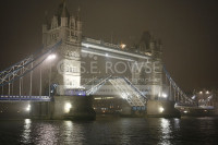 Tower Bridge on a Foggy Night in London