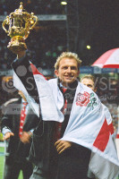 Matt Dawson holding the Rugby World Cup 2003