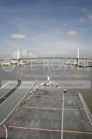 HMS Ark Royal approaching QEII Bridge