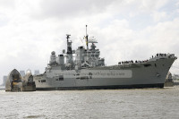 HMS Ark Royal leaves London