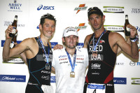 London Triathlon  Winners 07  1st Don  2nd  Hayes  3rd Reed