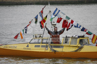 Jason Lewis arriving at Greenwich